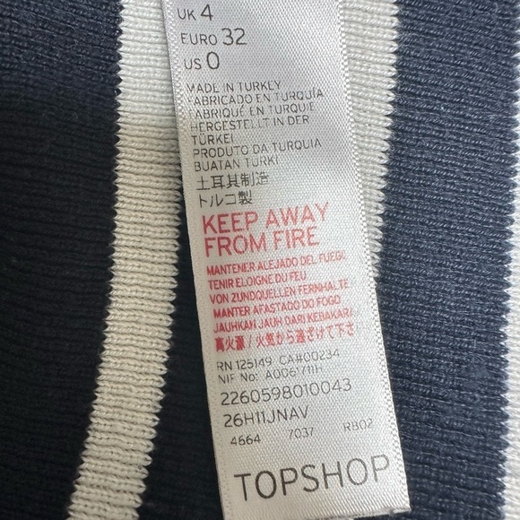 Top Shop Navy Breton Sweater, size‎ 0P, MSRP $68 - Picture 5 of 6